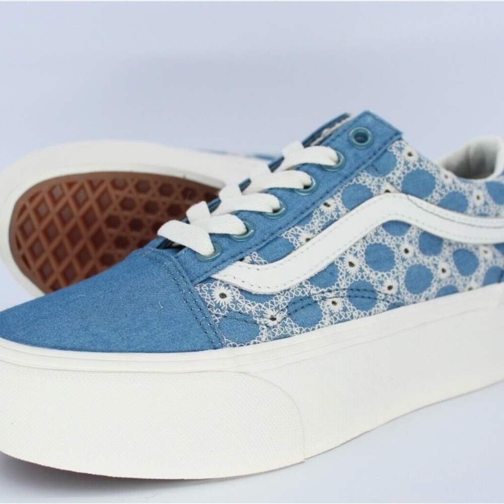 NWT Vans Denim Mix Blue Old Skool Stac - Picture 2 of 7